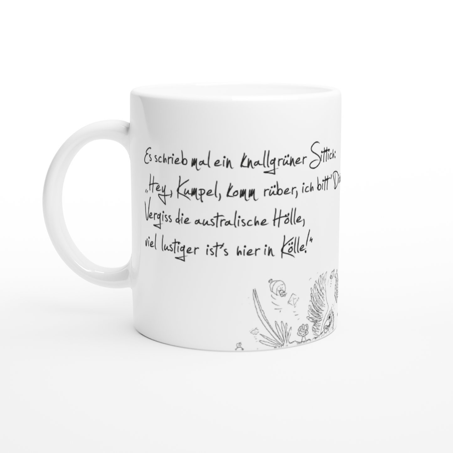 Der grüne Sittich von Kölle – Die Tasse für echte Jecken